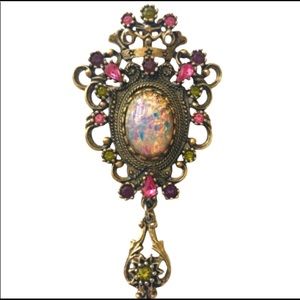 Vintage Sarah Coventry Fire Opal Brooch Pendant